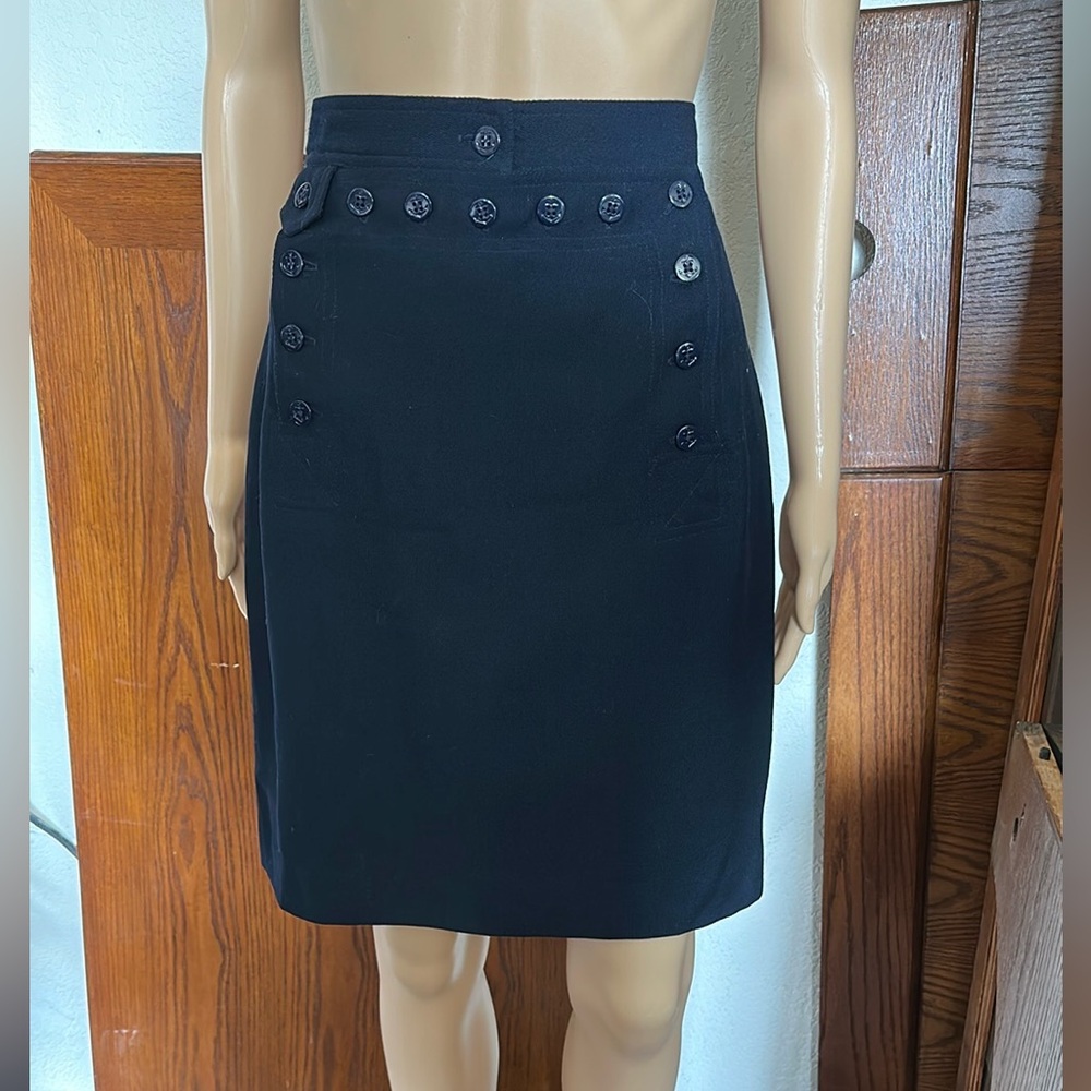 Elegant Black Button-Detail Skirt